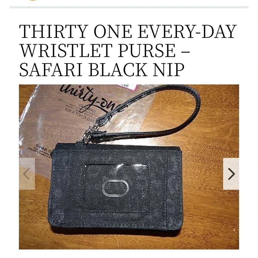 Thirty-one 31 Every-Day Wristlet Safari Black | Retired Wristlet /NEW